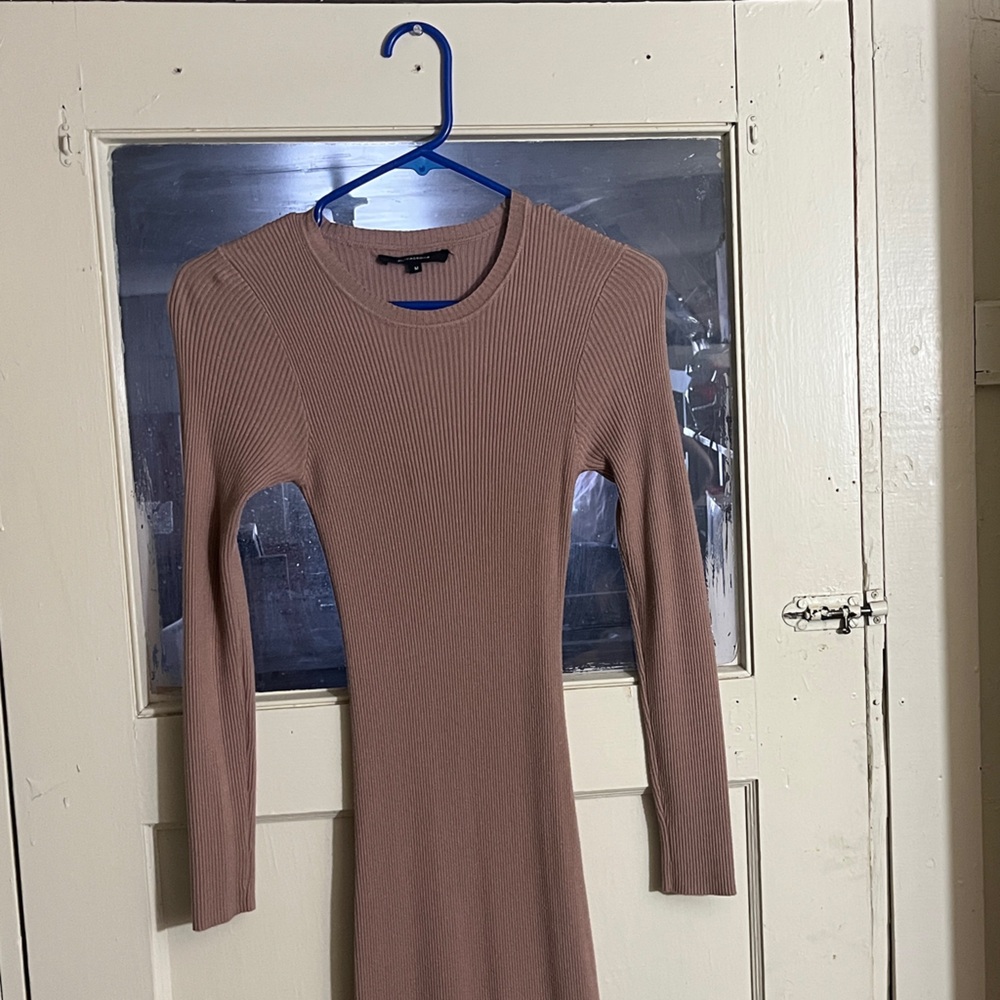 Olivaceous Mauve Ribbed Midi Dress